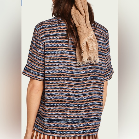 Scotch & Soda Printed Ladder Detail Top in Combo R, Blue and Coral XL - Picture 4 of 10